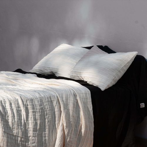 Plaid in lino - IVORY - dELENZO LINEN FROM EUROPE S.L