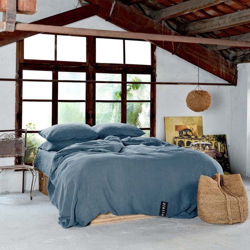 Coordinato letto in lino - BLUE COMPLETE SET - dELENZO LINEN FROM EUROPE S.L