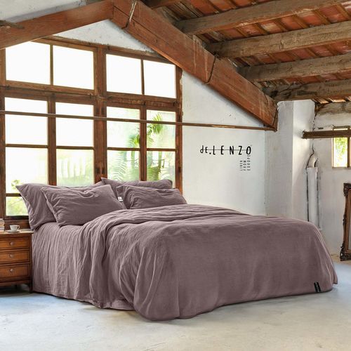 Coordinato letto in lino - AUBERGINE - dELENZO LINEN FROM EUROPE S.L