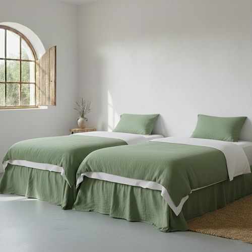 Coordinato letto in lino - GREEN GRASS - dELENZO LINEN FROM EUROPE S.L