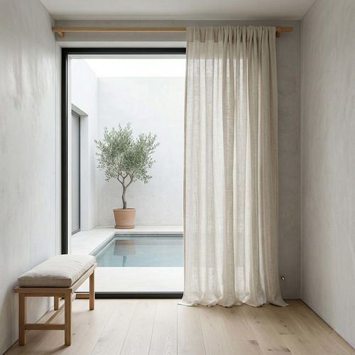 Tenda a fiori - NATURAL RUSTIC - dELENZO LINEN FROM EUROPE S.L - a tinta unita / in lino