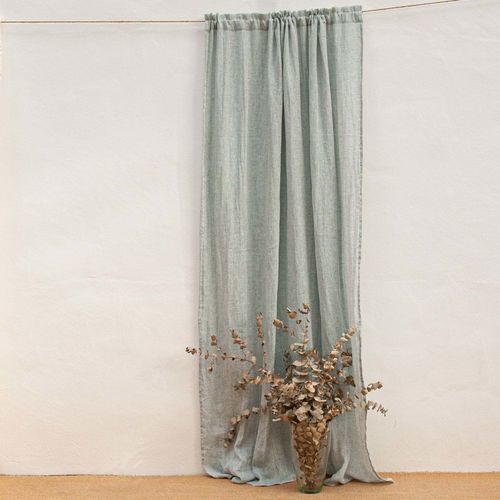 Tenda a fiori - GREEN - dELENZO LINEN FROM EUROPE S.L - a tinta unita / in lino