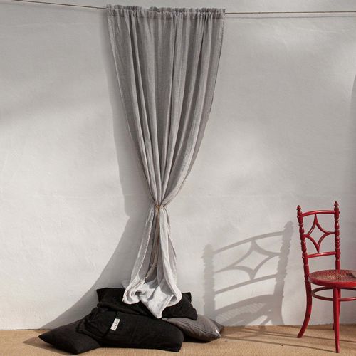 Tenda a fiori - GRAY - dELENZO LINEN FROM EUROPE S.L - a tinta unita / personalizzabile / in lino