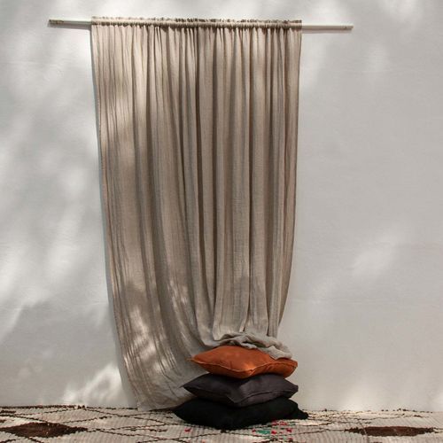 Tenda a fiori - NATURAL - dELENZO LINEN FROM EUROPE S.L - a tinta unita / personalizzabile / in lino