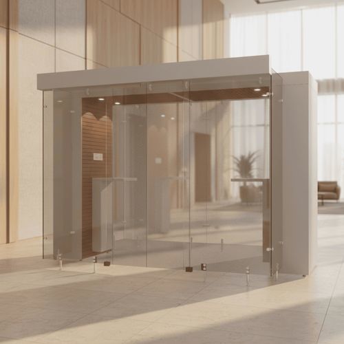 Cabina fumatori da interno - SMOKE SOLUTION SP AREA 3.2 M - Longhi Air - con filtro HEPA / semi-aperta