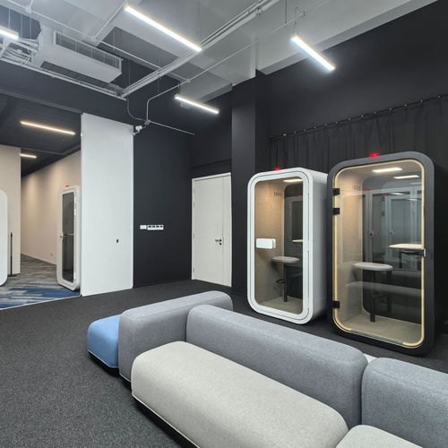 Ufficio POD acustico - DAWN COMPACT - Dancoo Acoustic Pods Manufacturing Co.,Ltd. - regolabile / ergonomico / con sistema di videoconferenza