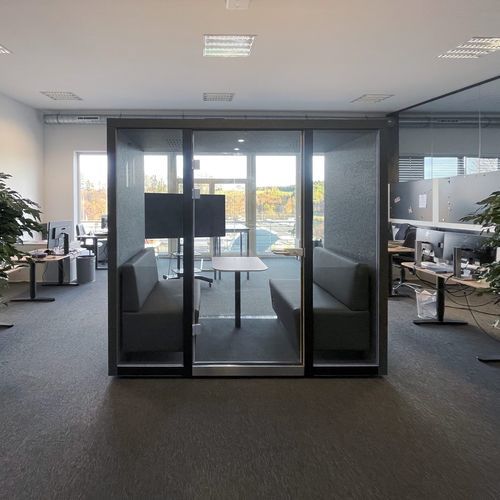 Ufficio POD acustico - 2A - Dancoo Acoustic Pods Manufacturing Co.,Ltd. - ergonomico / con porta vetrata / USB