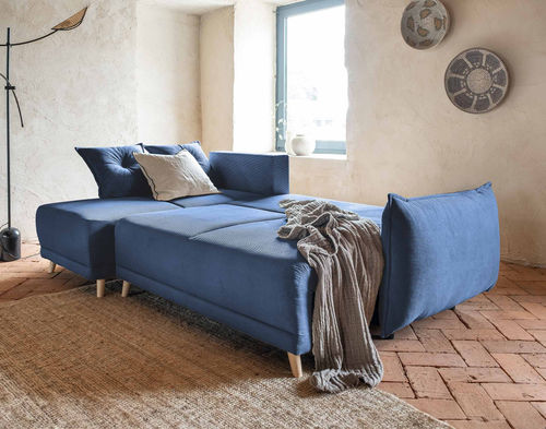 Divano d'angolo - LENA : 1505B - Best Mobilier - letto / contemporaneo / in velluto
