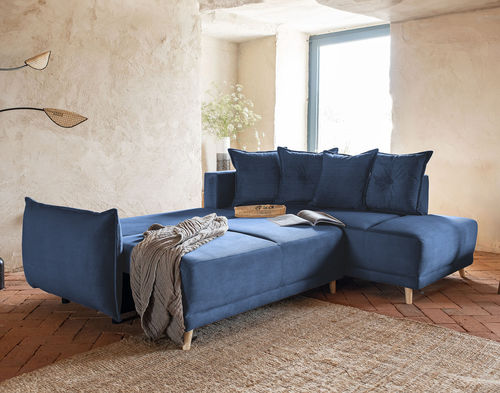 Divano d'angolo - LENA: 1506B - Best Mobilier - letto / contemporaneo / in velluto
