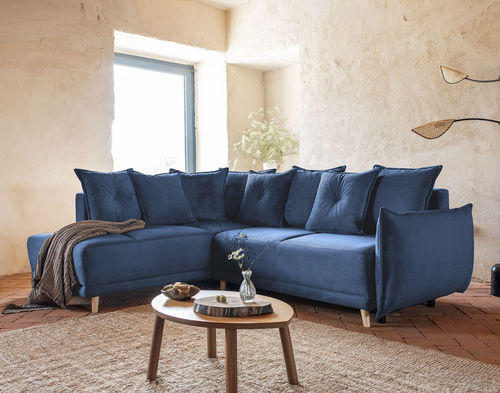 Divano d'angolo - LENA : 1507B - Best Mobilier - letto / contemporaneo / in velluto