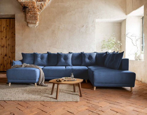 Divano d'angolo - LENA : 1508B - Best Mobilier - letto / contemporaneo / in velluto