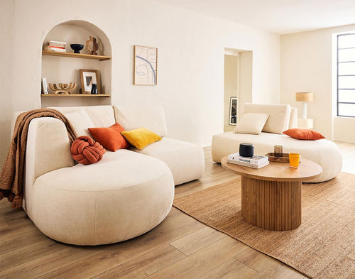 Divano modulare - SANTORINI: 1689BEI - Best Mobilier - contemporaneo / in tessuto / con braccioli