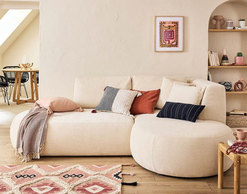 Divano modulare - SANTORINI: 1691BEI - Best Mobilier - contemporaneo / in tessuto / con braccioli