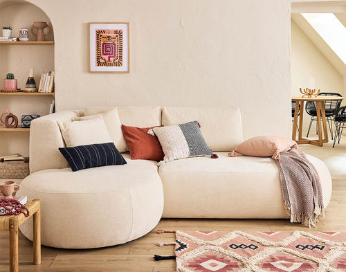 Divano modulare - SANTORINI: 1693BEI - Best Mobilier - contemporaneo / in tessuto / con braccioli
