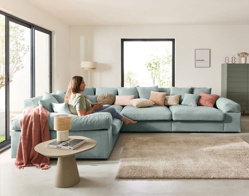 Divano d'angolo - ASPEN : 1868B - Best Mobilier - contemporaneo / in velluto / con braccioli