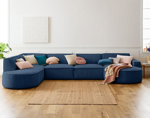 Divano d'angolo - SPIAGGIA : 1998B - Best Mobilier - contemporaneo / in velluto / con braccioli