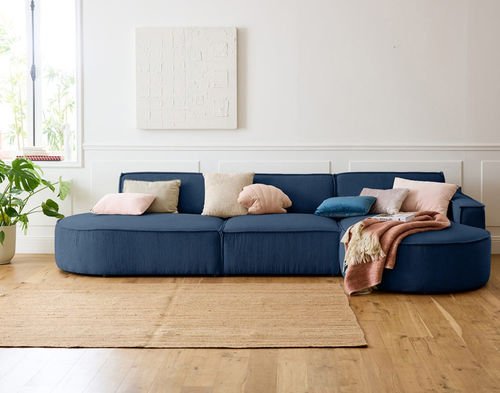 Divano d'angolo - SPIAGGIA : 2070B - Best Mobilier - contemporaneo / in velluto / con braccioli