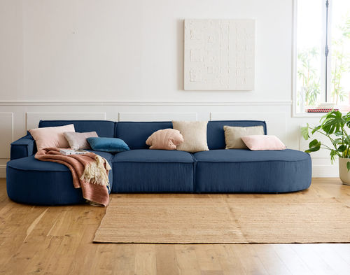 Divano d'angolo - SPIAGGIA : 2071B - Best Mobilier - contemporaneo / in velluto / con braccioli