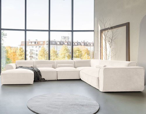 Divano modulare - Felix: 2789BEI - Best Mobilier - contemporaneo / in tessuto / con braccioli