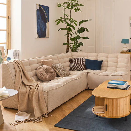 Divano modulare - ELLIE: 2943BEI - Best Mobilier - contemporaneo / in velluto / senza braccioli
