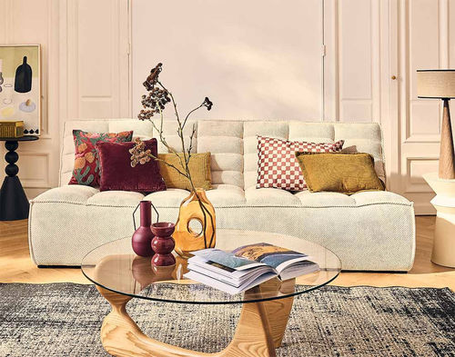 Divano modulare - ELLIE: 2946BEI - Best Mobilier - contemporaneo / in velluto / senza braccioli