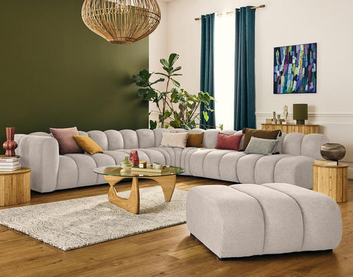 Divano modulare - DEBBIE: 2955BEI - Best Mobilier - contemporaneo / in tessuto / con braccioli