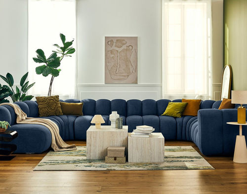 Divano modulare - DEBBIE: 2958B - Best Mobilier - contemporaneo / in tessuto / con braccioli