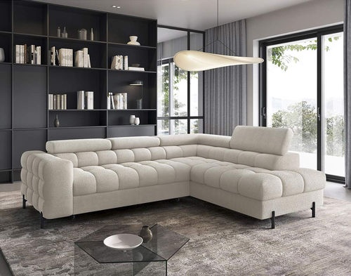 Divano d'angolo - ELISA: 2976BEI - Best Mobilier - letto / contemporaneo / in tessuto
