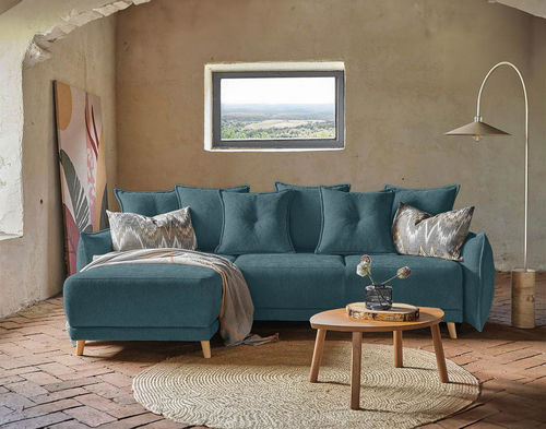 Divano d'angolo - LENA: 440BT - Best Mobilier - letto / design scandinavo / in tessuto