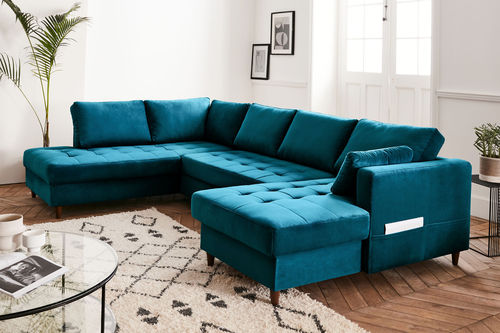 Divano d'angolo - ANNA: 825BC - Best Mobilier - letto / contemporaneo / in velluto