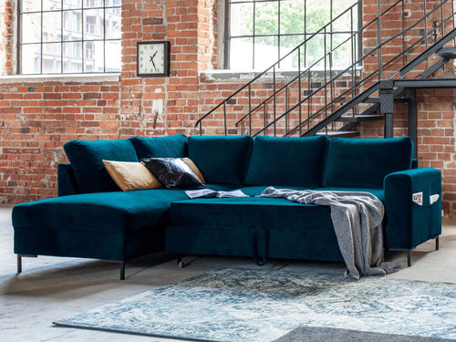 Divano d'angolo - LILLY : 1066BC - Best Mobilier - letto / contemporaneo / in velluto