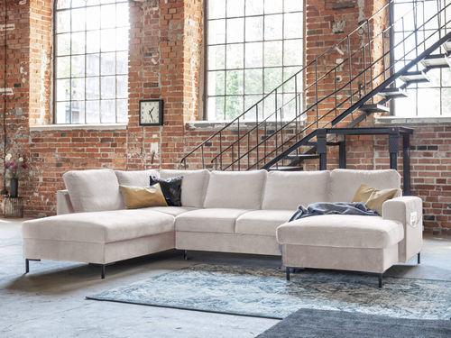 Divano d'angolo - LILLY : 1068BEI - Best Mobilier - letto / contemporaneo / in velluto