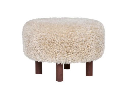 Pouf contemporaneo - MANI - Best Mobilier - in ecopelliccia / tondo / beige