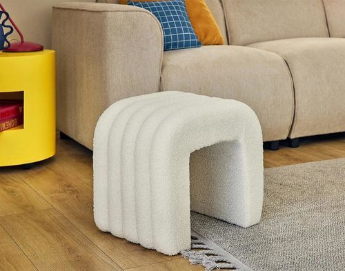 Ottomana design scandinavo - KENTA - Best Mobilier - in tessuto / in legno compensato / in fibra di poliestere