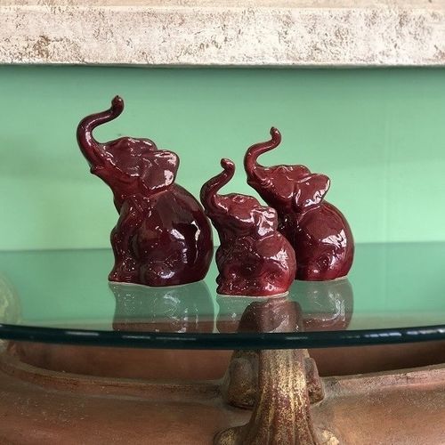 Scultura in ceramica smaltata - Elefante  - cestenoli srl - fatta a mano / Made in Italy / da appoggio