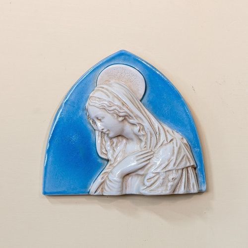 Scultura in ceramica smaltata - Madonna Piccola - cestenoli srl - fatta a mano / Made in Italy / a muro