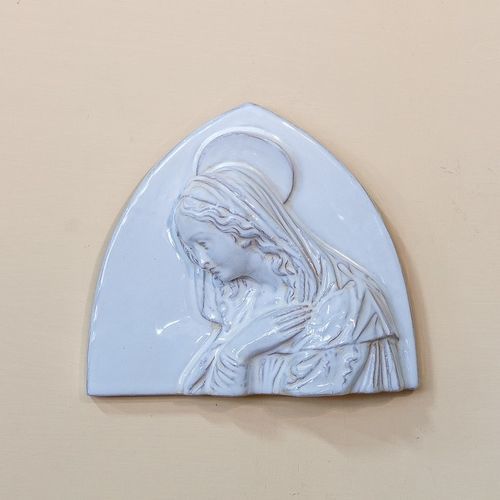 Scultura in ceramica smaltata - Madonna Piccola - cestenoli srl - fatta a mano / Made in Italy / a muro