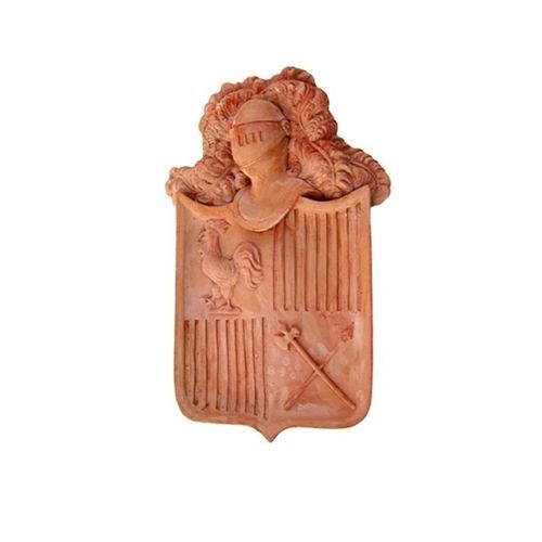 Scultura in terracotta - Scudo  - cestenoli srl - da esterno / fatta a mano / Made in Italy