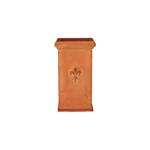Portaombrello in terracotta - Quadrato con Giglio - cestenoli srl - fatto a mano
