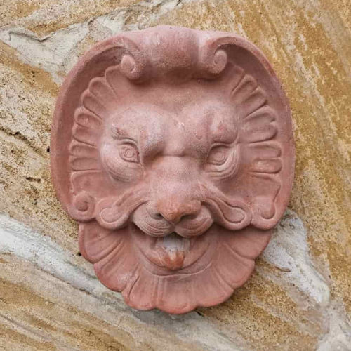 Scultura in terracotta - Maschera Leone - cestenoli srl - da esterno / fatta a mano / da parete