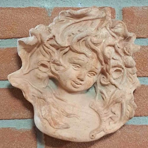 Scultura in terracotta - Maschera Inverno - cestenoli srl - da esterno / fatta a mano / Made in Italy