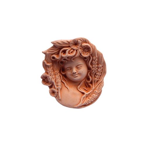Scultura in terracotta - Maschera Estate - cestenoli srl - fatta a mano / a muro / ritratto