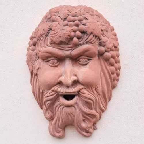 Scultura in terracotta - Maschera Bacco - cestenoli srl - da esterno / fatta a mano / Made in Italy