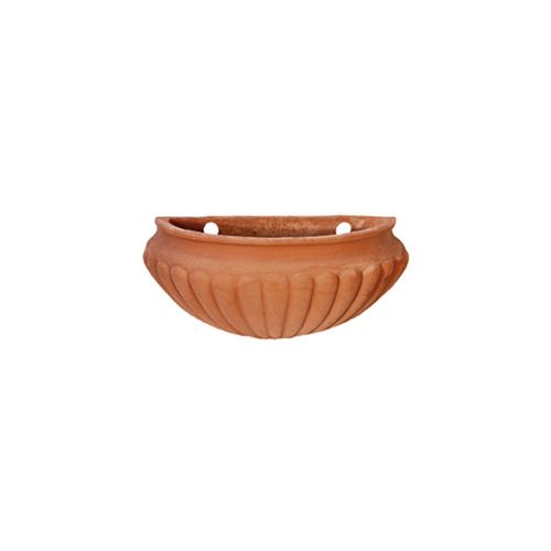 Fioriera in terracotta - Tasca a Parate Baccellata - cestenoli srl - curva / fatta a mano / sospesa