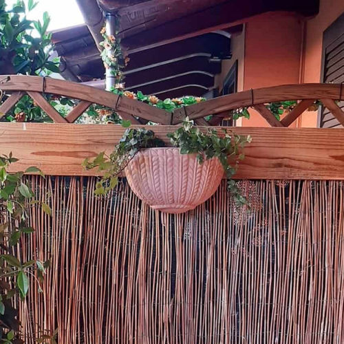 Fioriera in terracotta - Tasca Intrecciata - cestenoli srl - curva / fatta a mano / sospesa