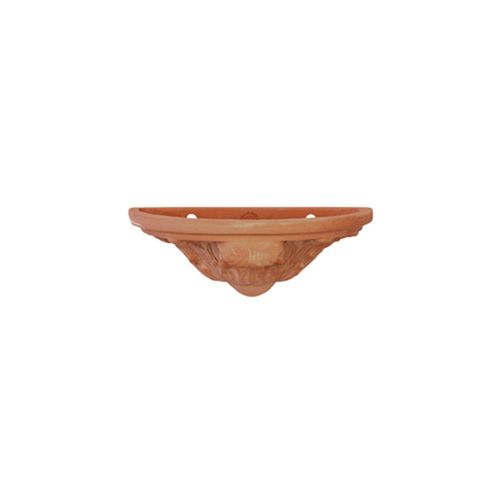 Fioriera in terracotta - Tasca con Foglia Acanto - cestenoli srl - curva / fatta a mano / sospesa