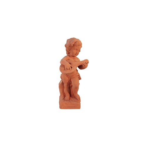 Scultura in terracotta - Putto Musicante con Mandolino - cestenoli srl - da esterno / fatta a mano / da giardino
