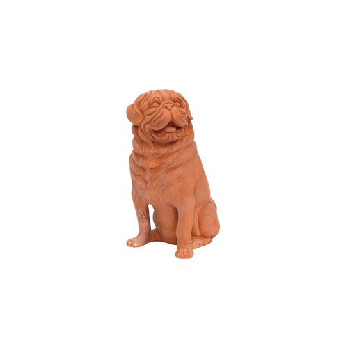 Scultura in terracotta - Cane Carlino - cestenoli srl - da esterno / fatta a mano / da giardino