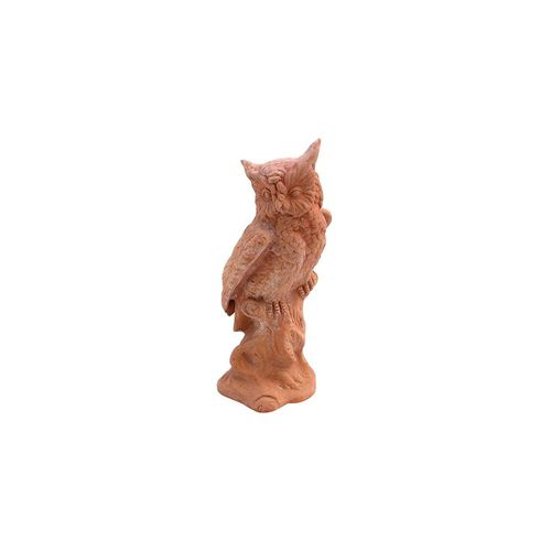 Scultura in terracotta - Gufo sul Tronco - cestenoli srl - da esterno / fatta a mano / da giardino