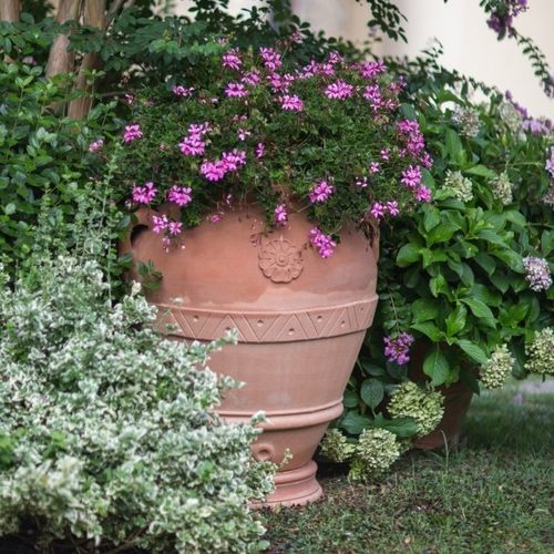 Vaso da giardino in terracotta - con Rosetta Impruneta - cestenoli srl - rotondo / per uso residenziale